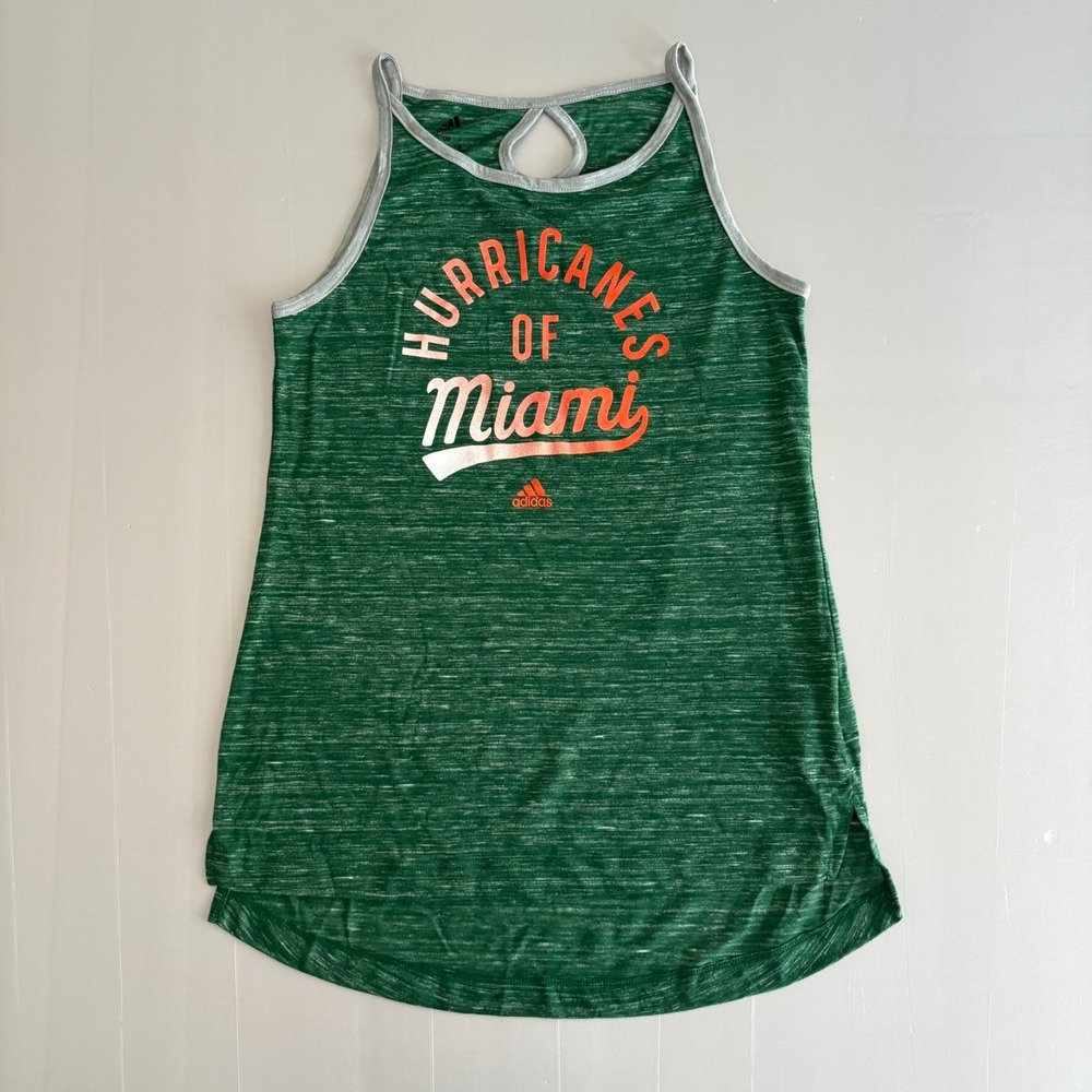 Adidas Miami Hurricanes Women's Green Sleeveless Tank Top Size S - Picture 1 of 9